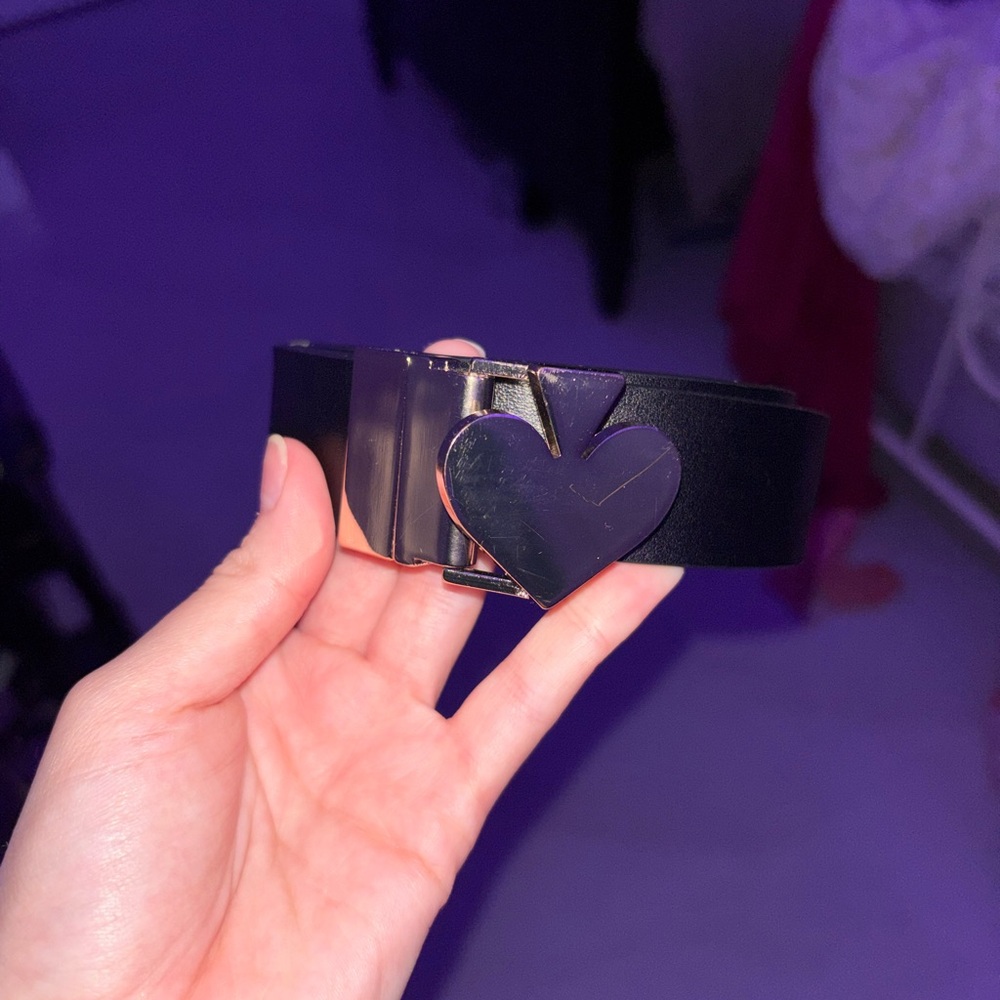Kate Spade Black Belt with Heart Buckle